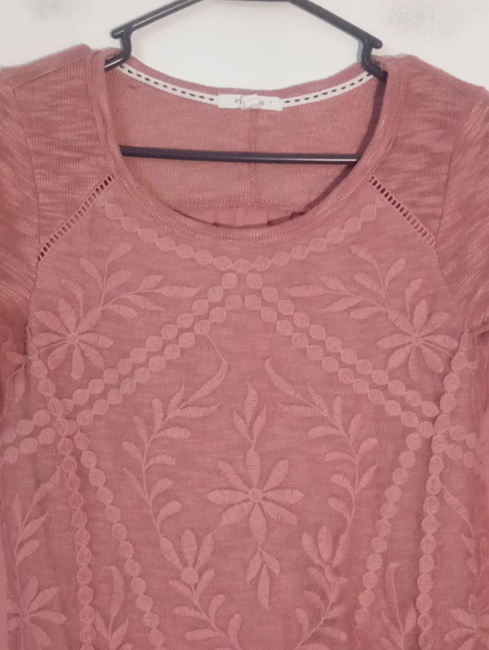 Maurice's Rose Pink Floral Knit Sweater XS Pre-owned Stretch